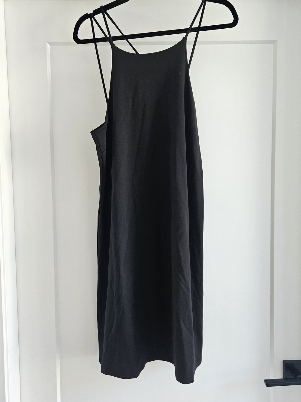 GAP Black Midi Casual Dress with Spaghetti Straps Sz Large